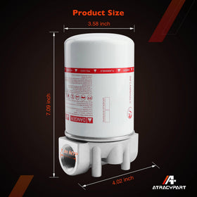ATRACYPART spin-on filter cartridge profile showing 30-micron media for cleaner fuel
