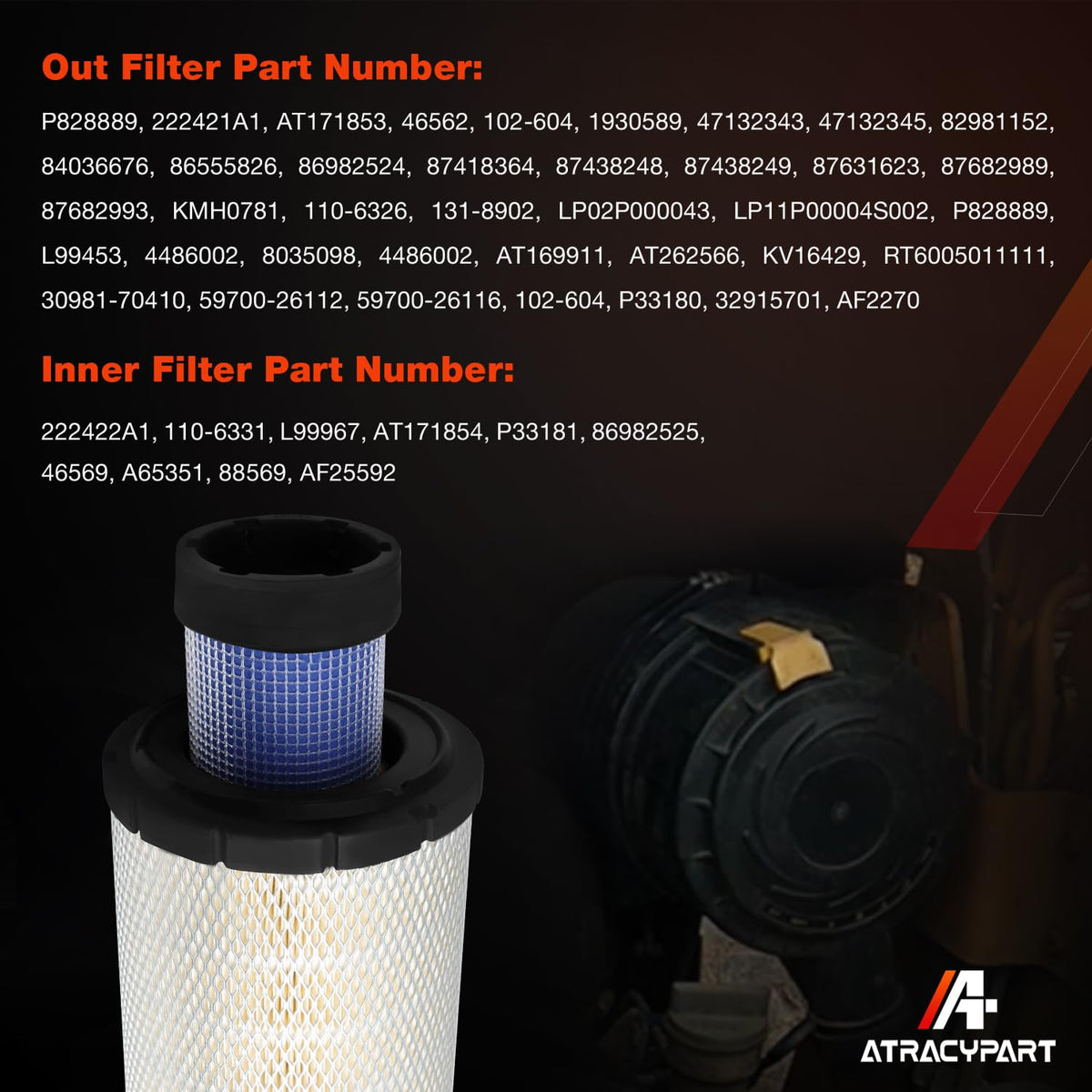 ATRACYPART outer filter media close-up demonstrating reinforced layers for superior dust capture