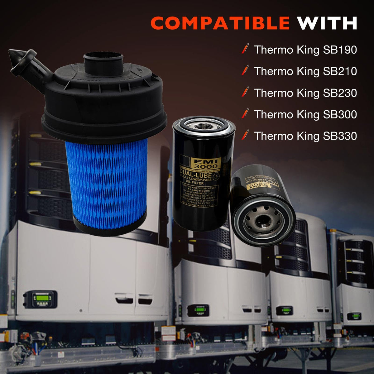 ATRACYPART filters installed on Thermo King unit demonstrating quick replacement benefit