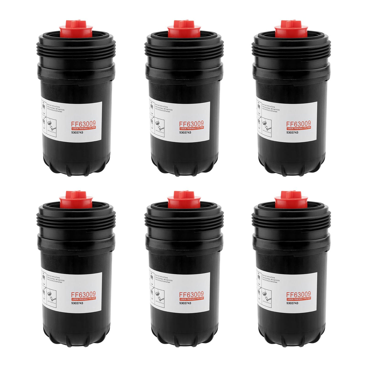 ATRACYPART front view of FF63009 six-pack showing packaging and clean replacement
