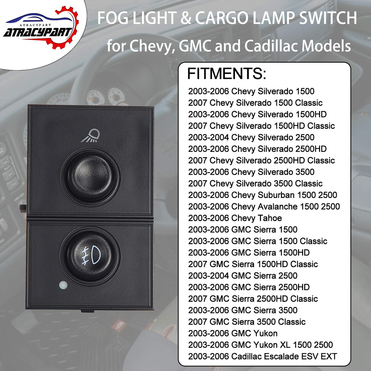 ATRACYPART blue LED indicator illuminated to improve night visibility and usability