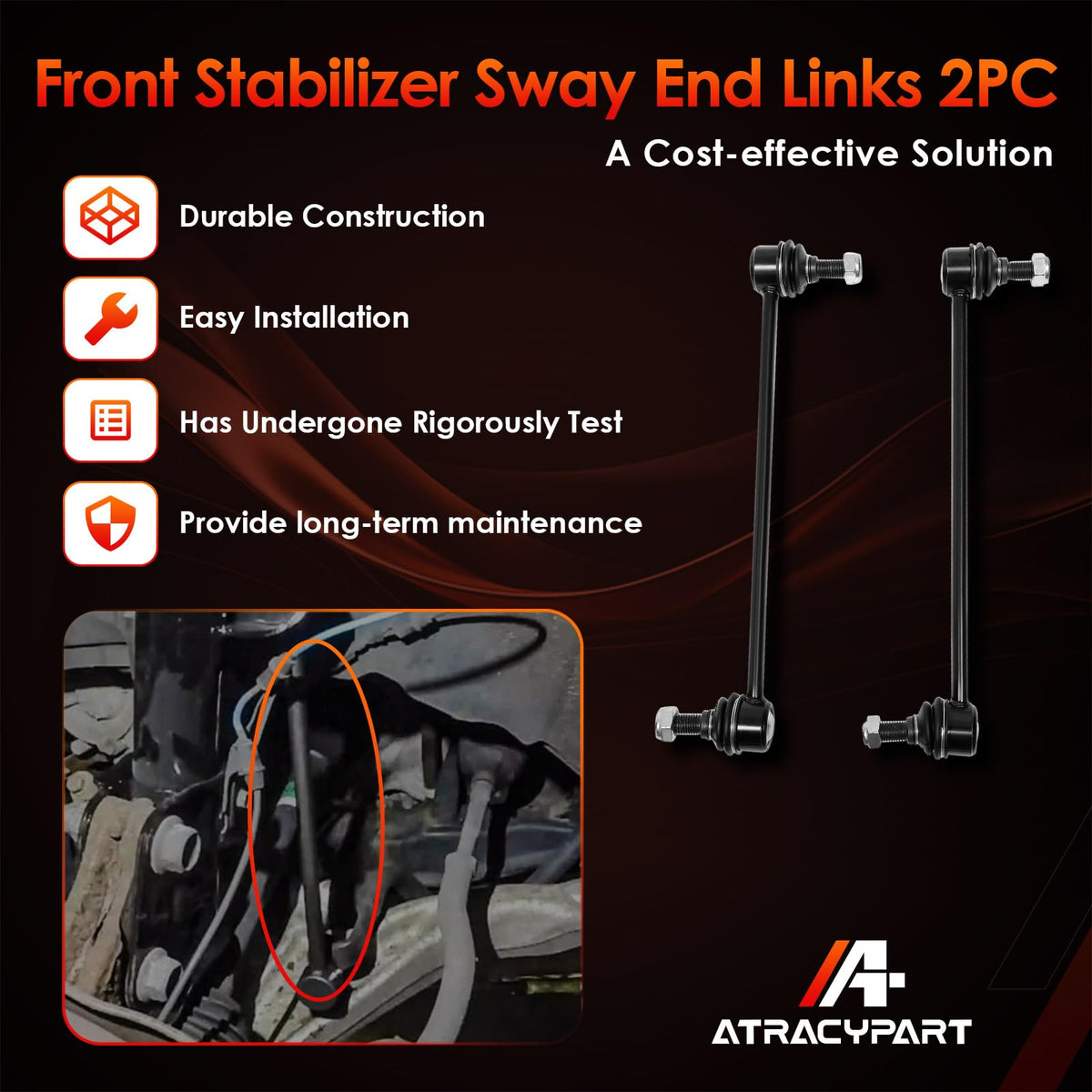 ATRACYPART sway bar link installed on suspension demonstrating restored stability