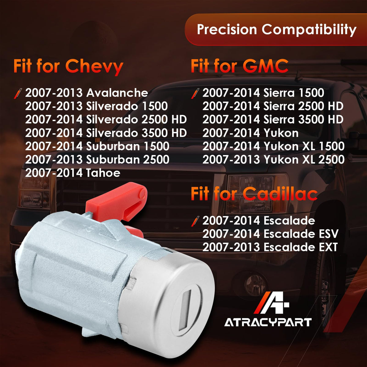 ATRACYPART complete key set with cylinder enabling instant replacement