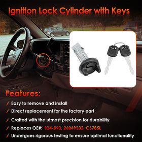 ATRACYPART key set and ignition cylinder ready to install for convenience