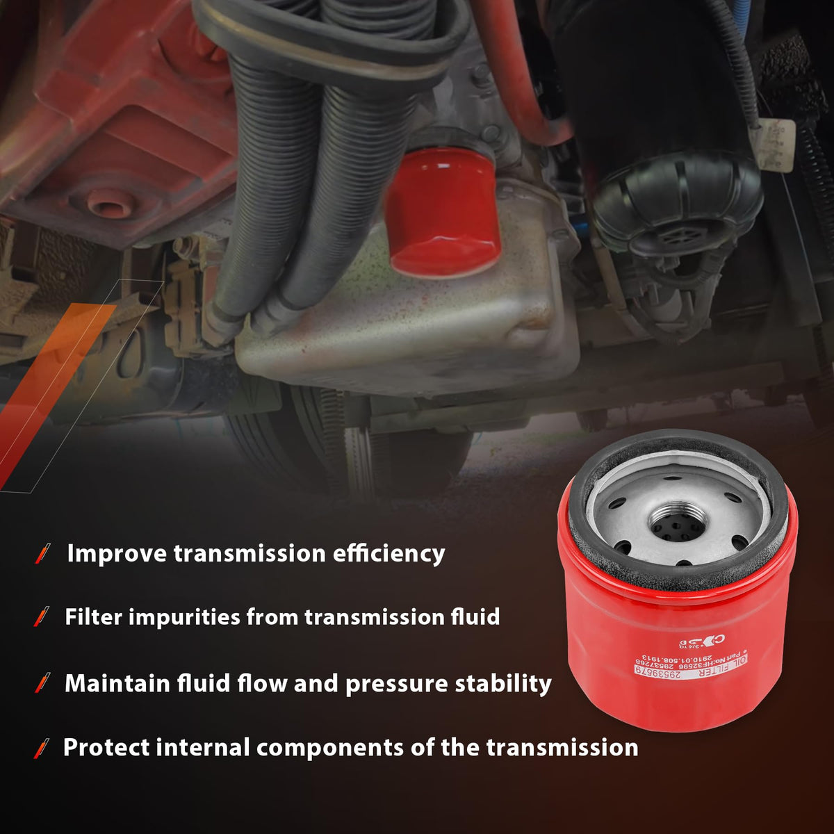 ATRACYPART kit laid out with fuel, oil, and transmission filters for coordinated maintenance