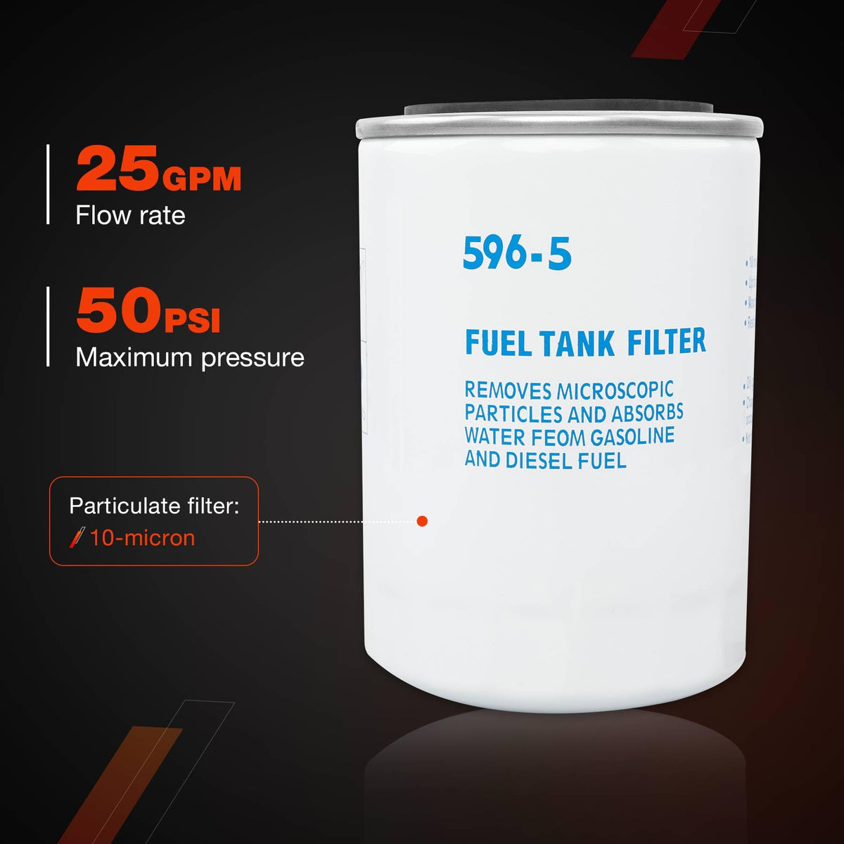 ATRACYPART label and specs view highlighting 10-micron filtration benefits