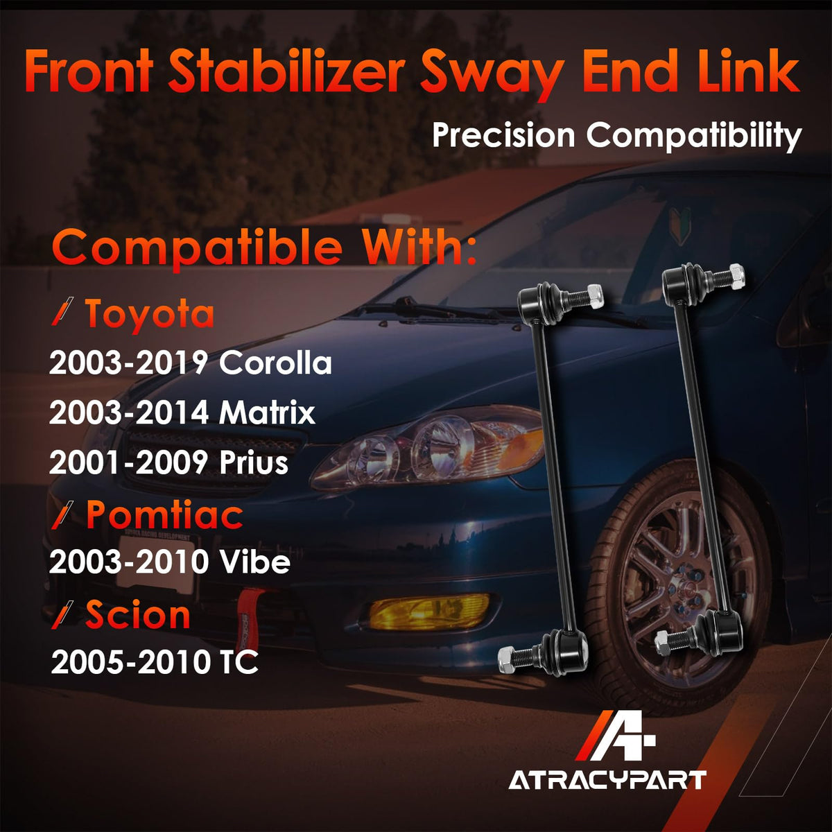 ATRACYPART close-up of ball joint on link showing durable construction benefit