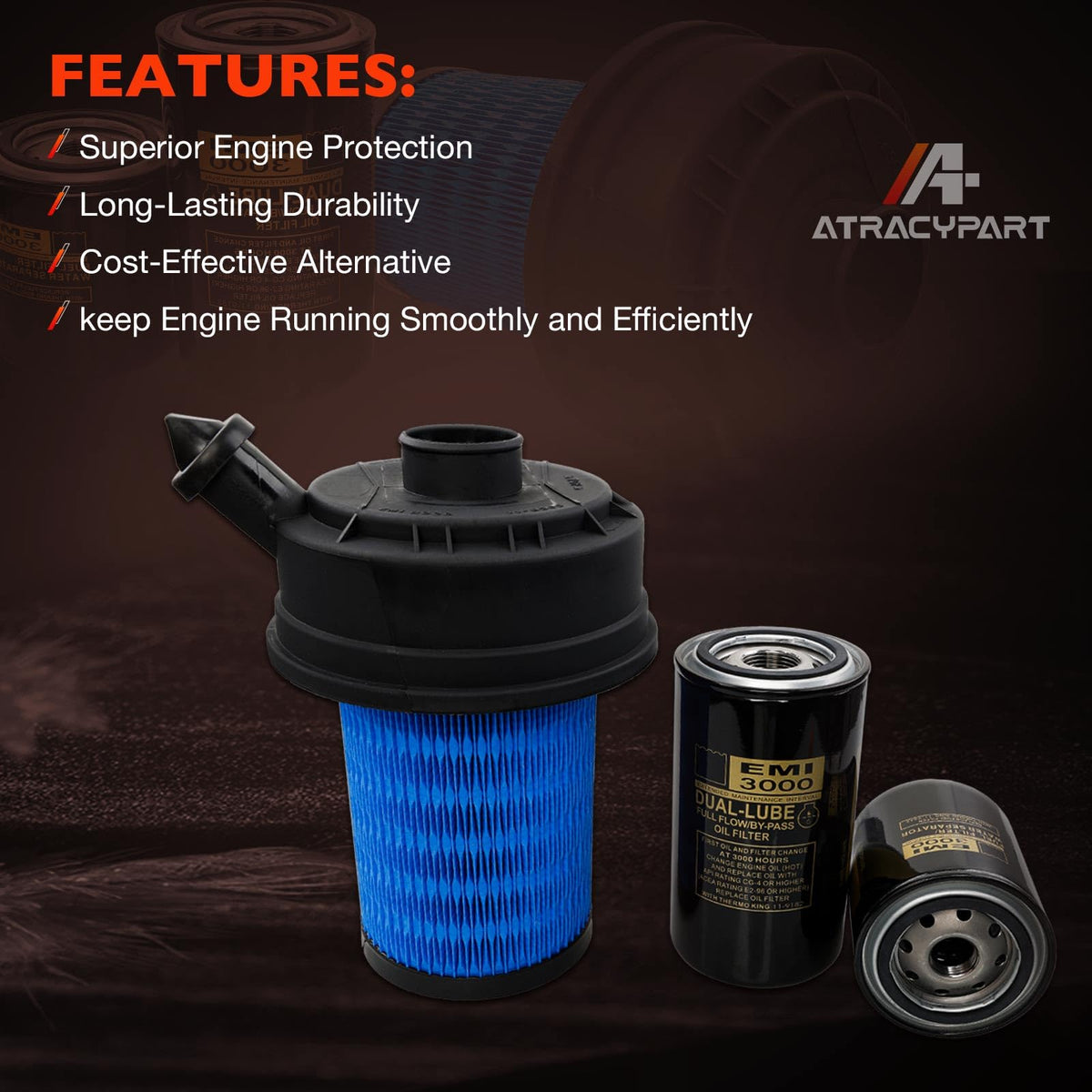 ATRACYPART oil filter close-up of threads and seal for secure fit benefit