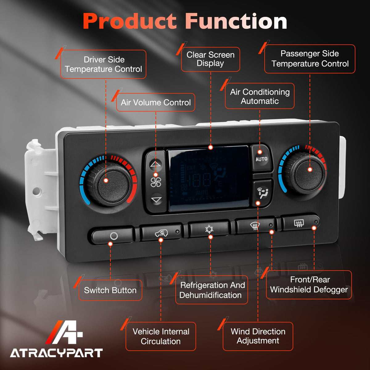 atracypart packaging and warranty card showing 24-month coverage and support