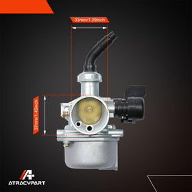 ATRACYPART carburetor mounted on mini bike showing direct fit