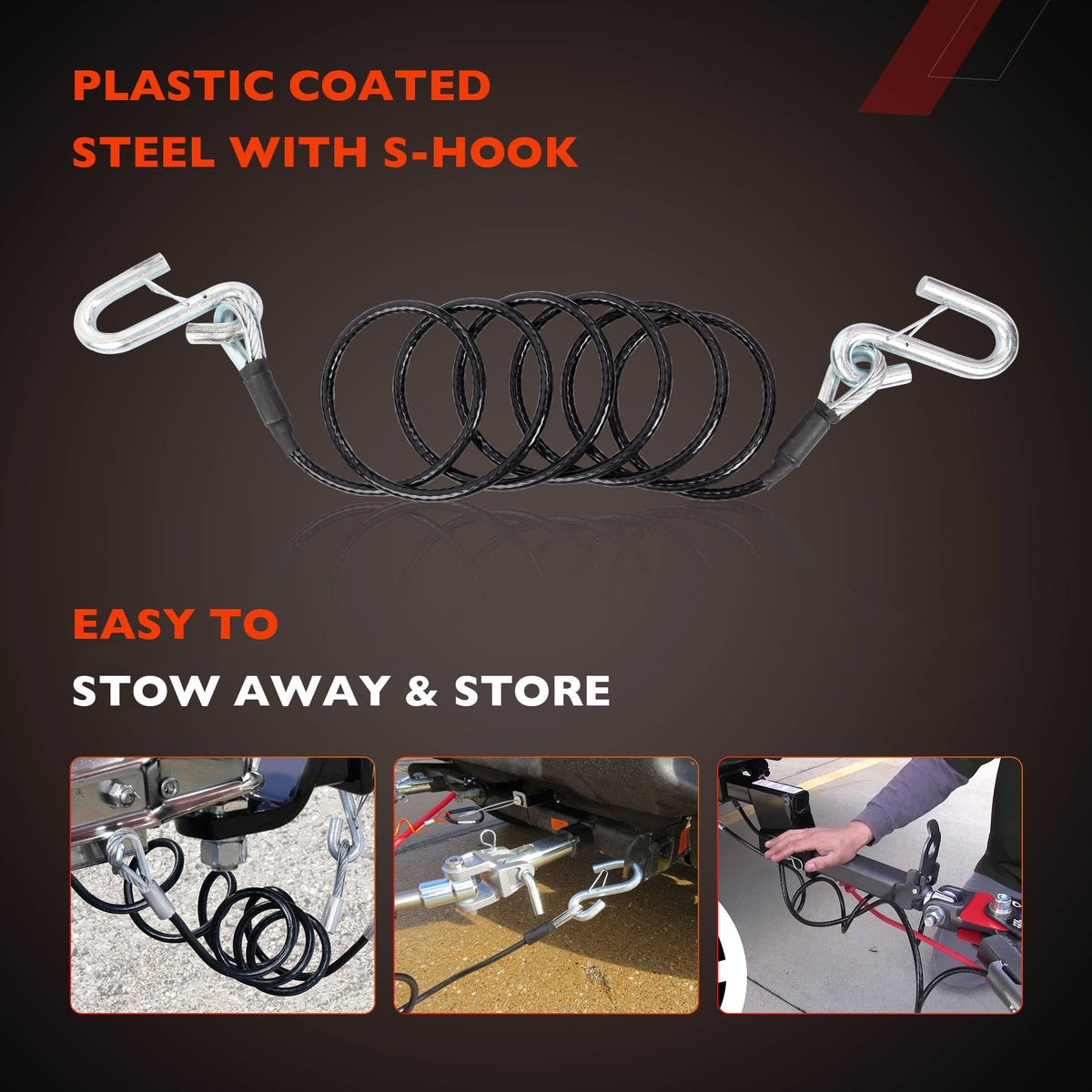 ATRACYPART rubber keeper wrapped on S-hook preventing accidental unhooking benefit