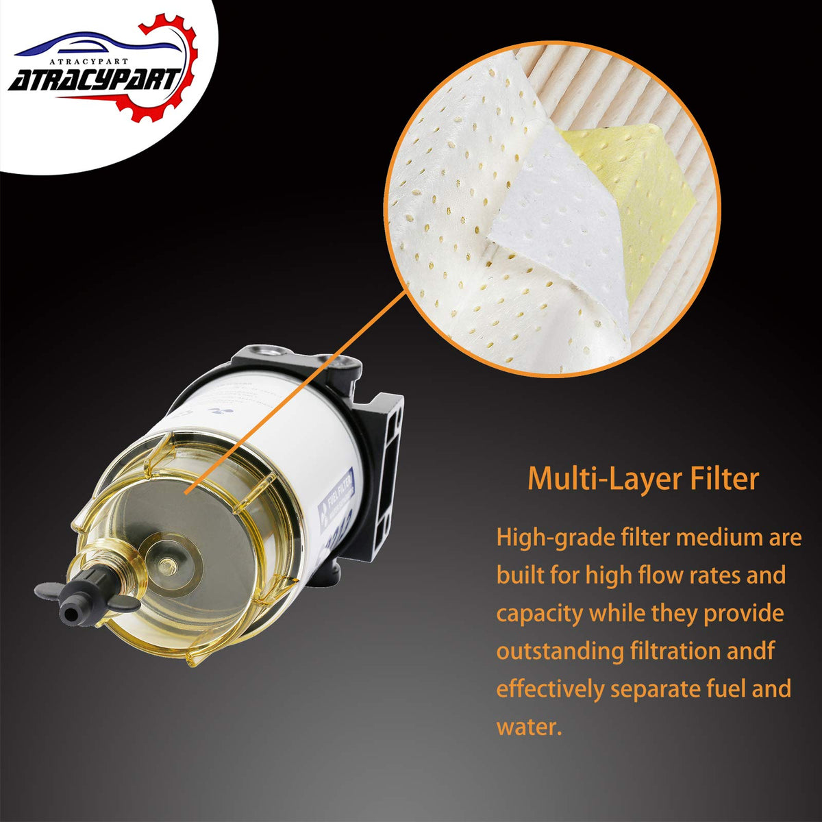 ATRACYPART brass fittings and PTFE tape included for leak-resistant installation