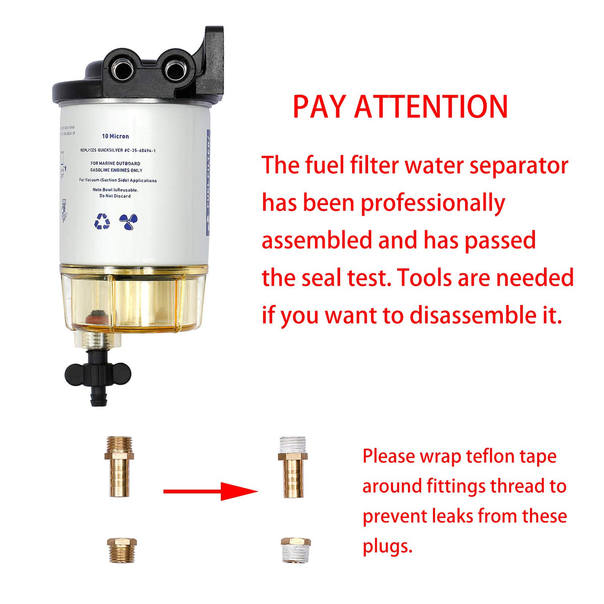 ATRACYPART clear bowl close-up showing water separation and easy inspection benefit