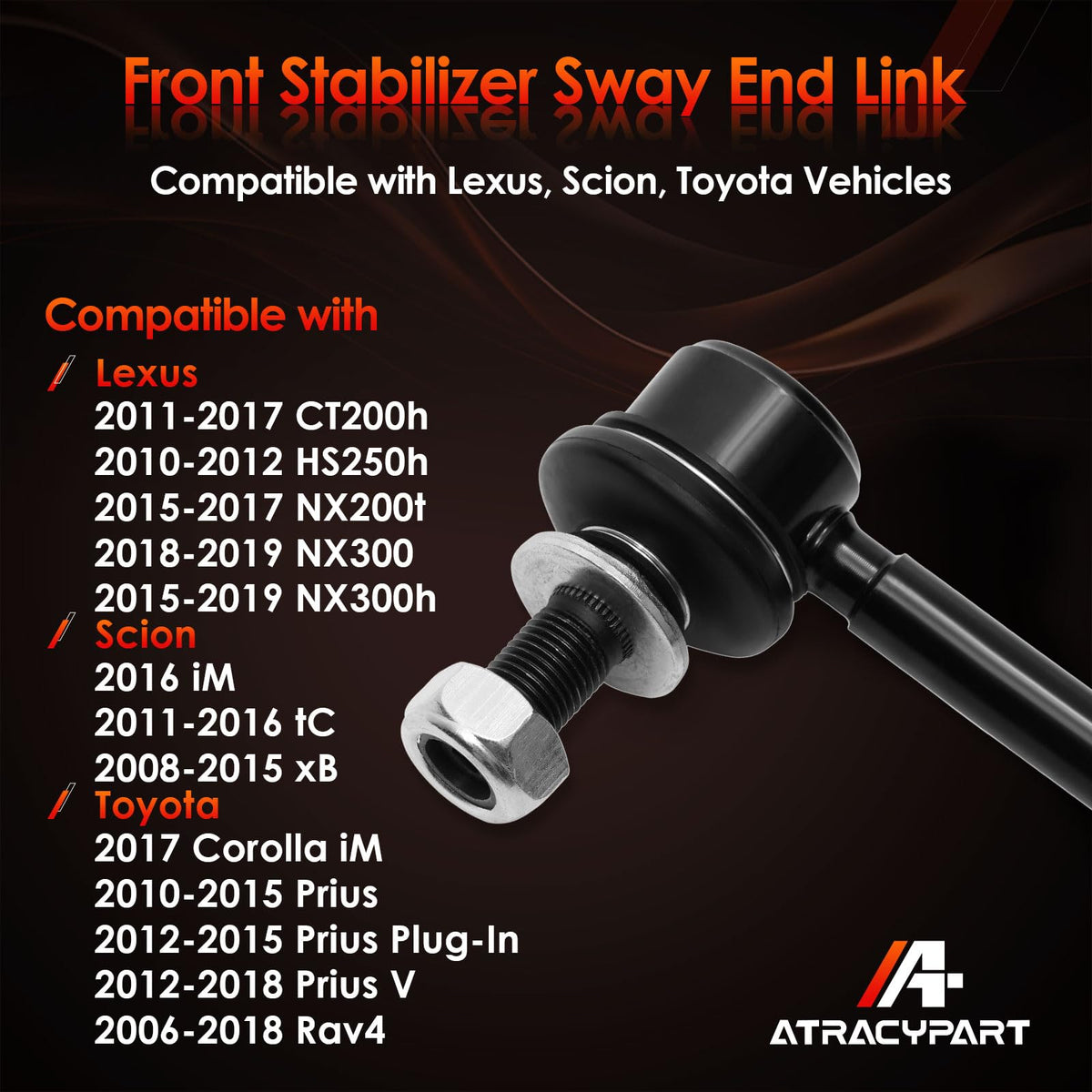 ATRACYPART sway bar link beside ruler showing correct length