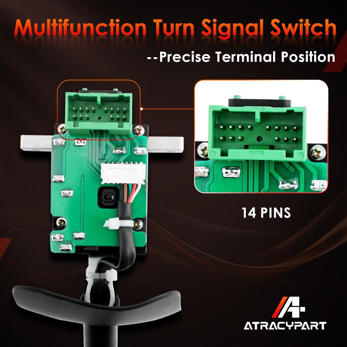 ATRACYPART side profile mounted in steering column demonstrating proper alignment