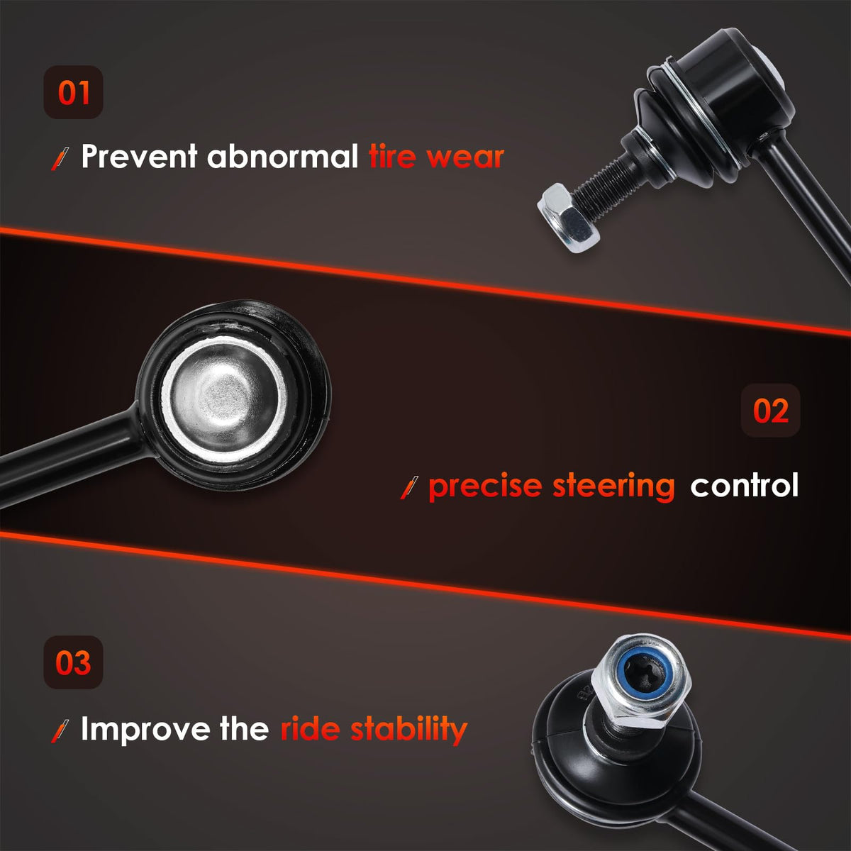 ATRACYPART sway link next to ruler showing exact size for correct fitment verification