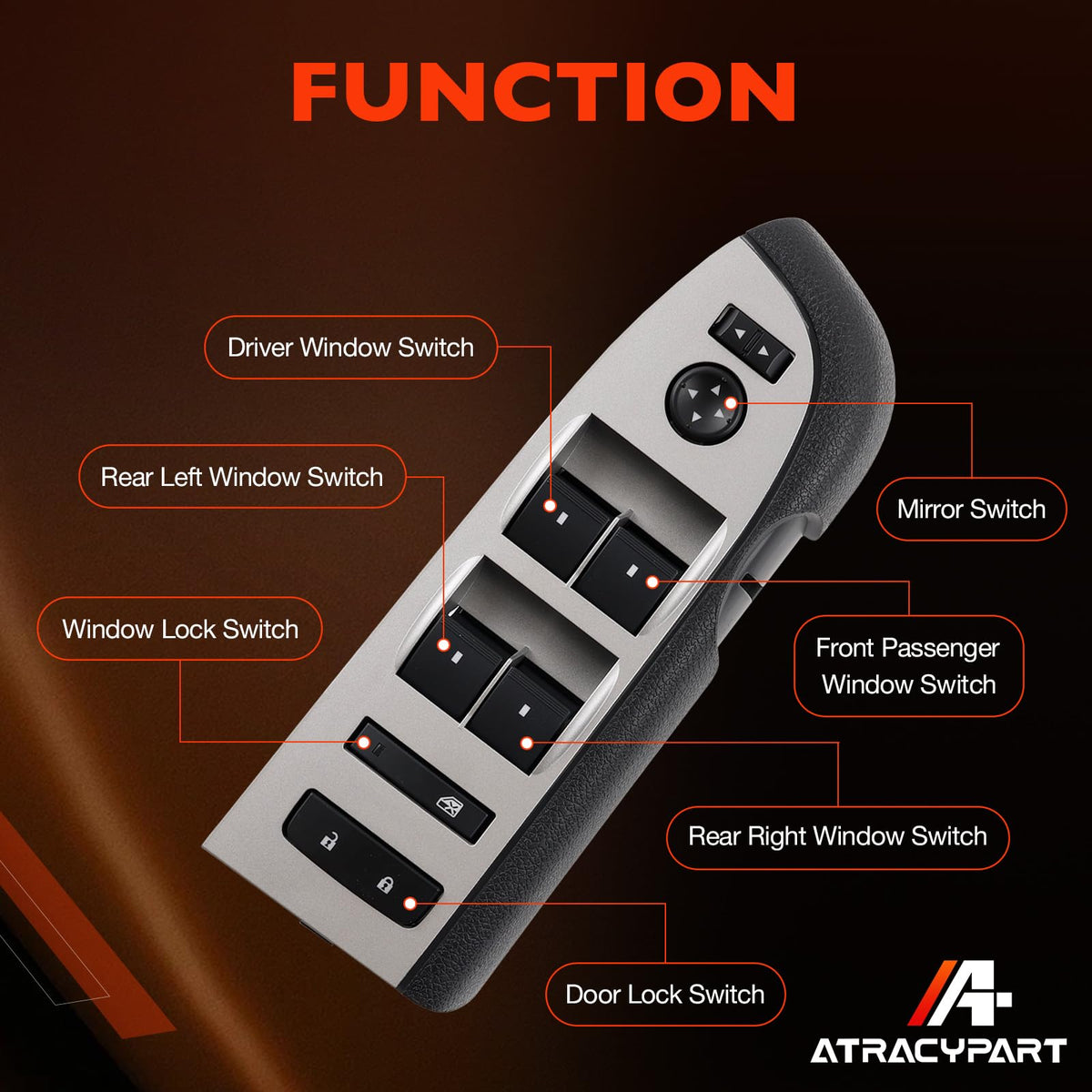ATRACYPART switch next to ruler showing compact dimensions and correct fit benefit