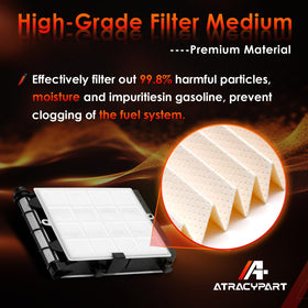 ATRACYPART filter next to ruler showing dimensions for accurate fit benefit
