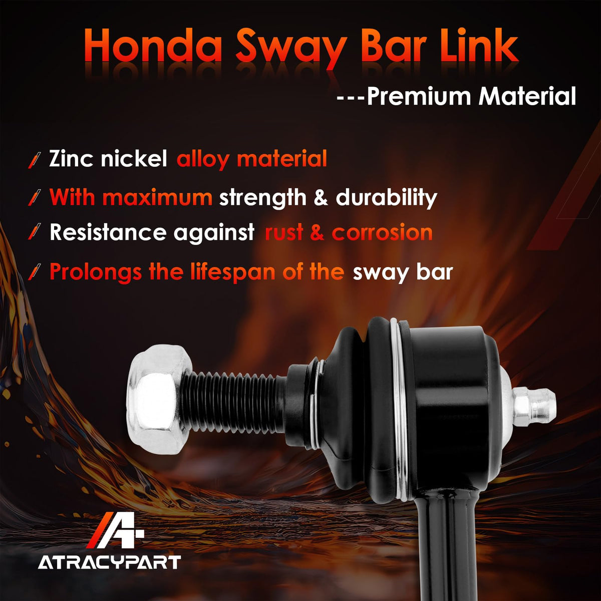 ATRACYPART zinc-nickel finish close-up resisting corrosion for longer life