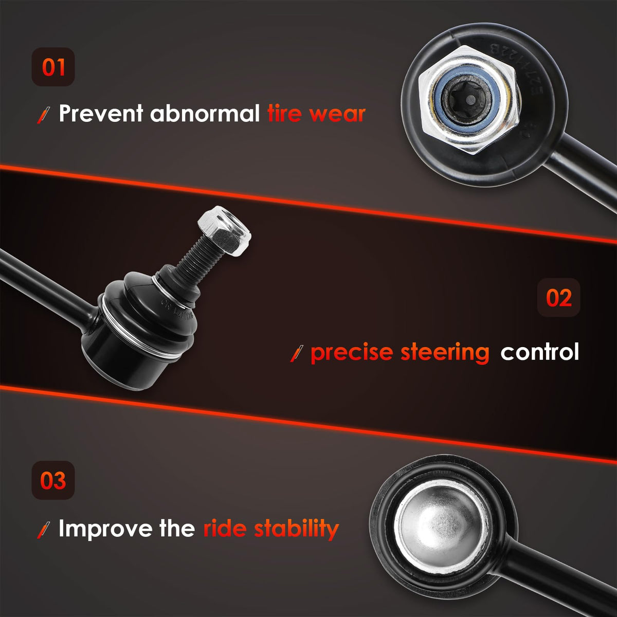 ATRACYPART sway links next to tape measure, showing 300mm equivalent fit confirmation