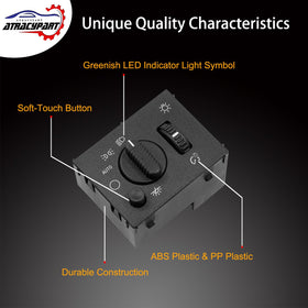 ATRACYPART switch mounted in dash demonstrating restored headlight control in use