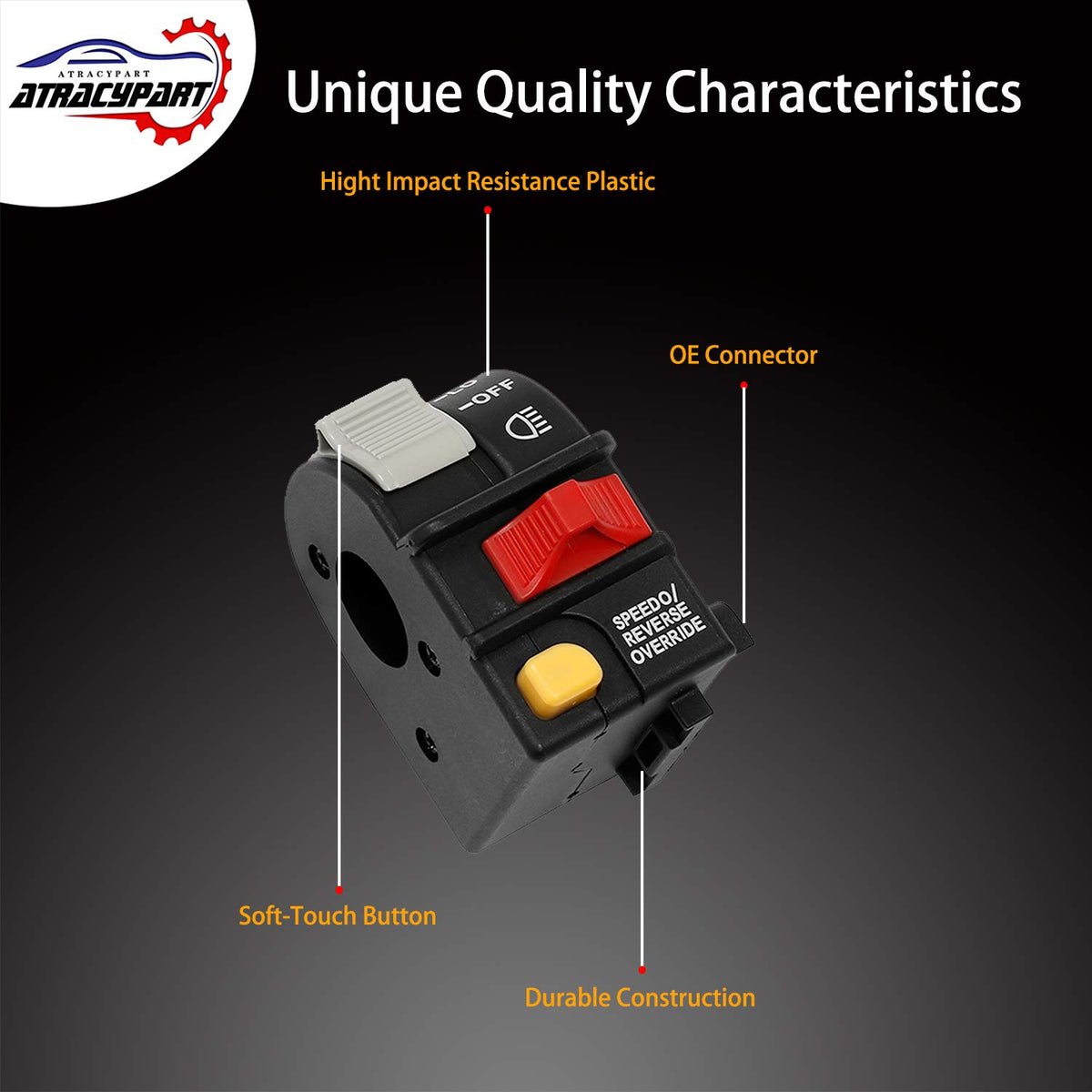 ATRACYPART switch next to ruler showing size and fit for effortless replacement