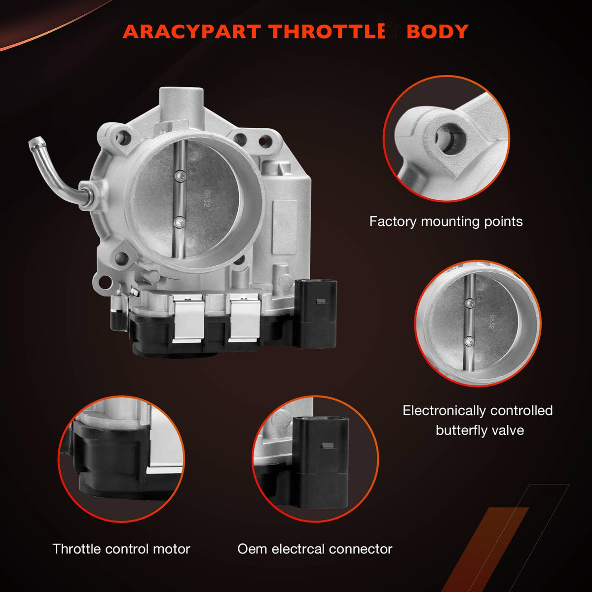 ATRACYPART throttle body next to ruler showing compact size for confident fitment