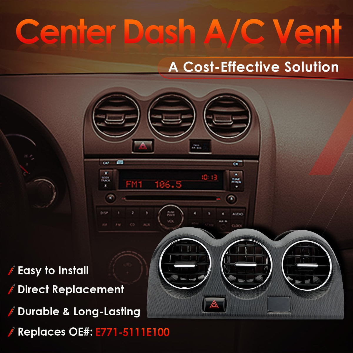 ATRACYPART close-up of vent texture highlighting durable finish benefit