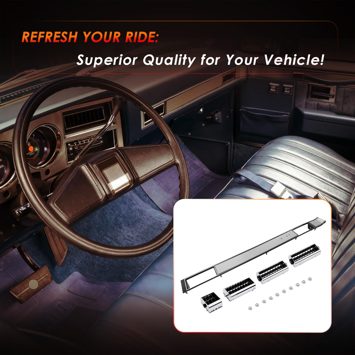 ATRACYPART lifestyle photo of truck interior with vent installed, improving cabin aesthetics