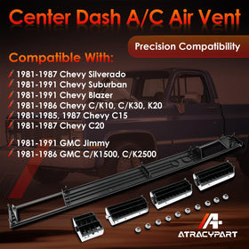ATRACYPART vent installed in Chevy dash demonstrating correct alignment and improved airflow
