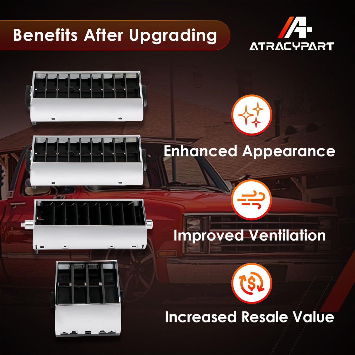 ATRACYPART side profile showing mounting clips that ensure a secure, tool-free snap-in fit