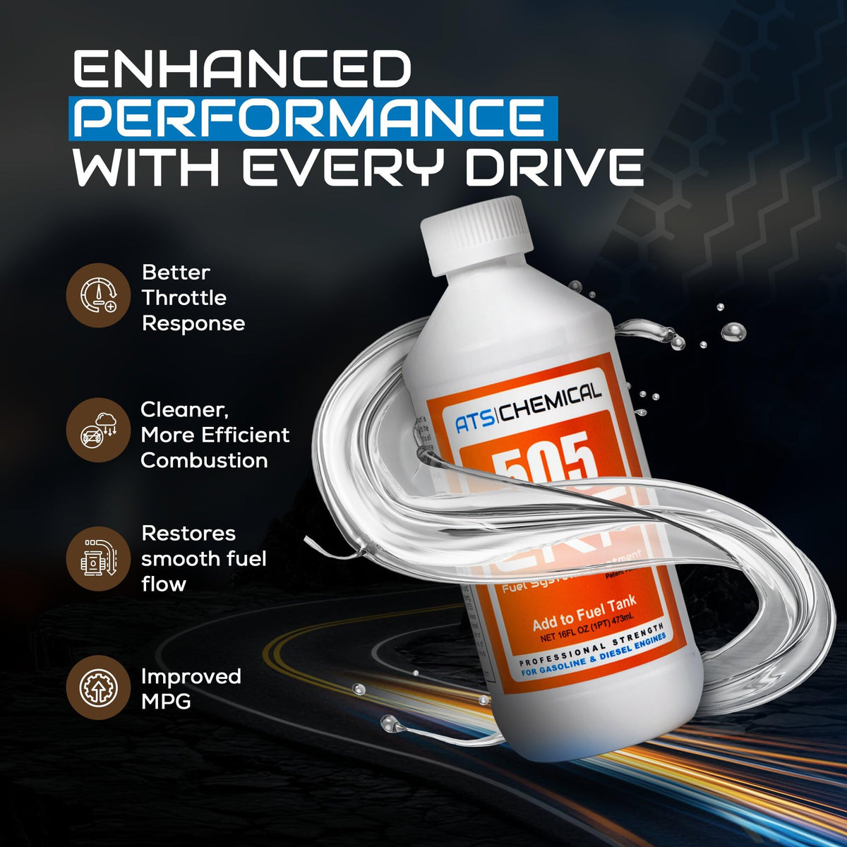ATS Chemical 505 CRF bottle in hand demonstrates compact 16 oz size