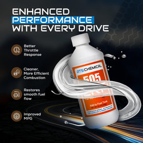 ATS Chemical 505 CRF bottle in hand demonstrates compact 16 oz size