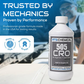 ATS Chemical 505 bottle next to a ruler to show compact 12 oz scale