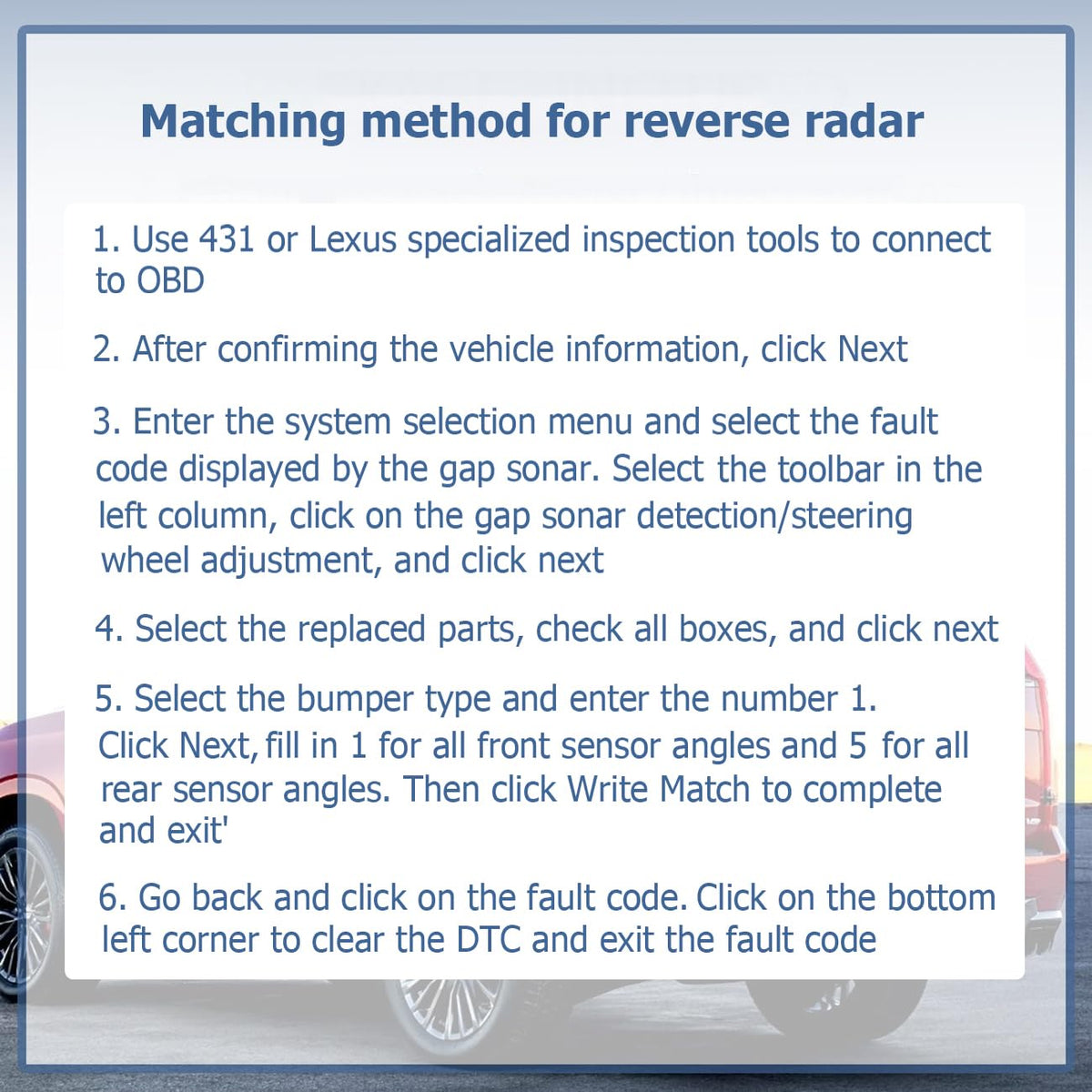 atsuch sensor fitted in rear bumper illustrating obstacle detection restored