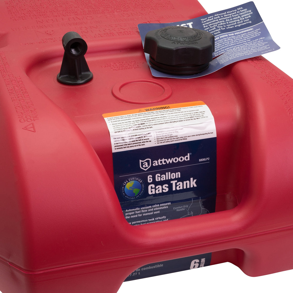 attwood 8806lp2 cap closeup with vacuum valve for safer, one-step venting