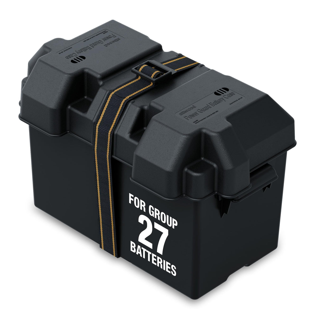 attwood front view of vented battery box showing secure enclosure benefit