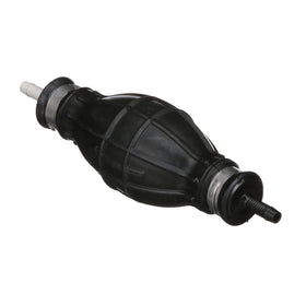 attwood primer bulb installed in fuel line on outboard, ensures quick engine starts