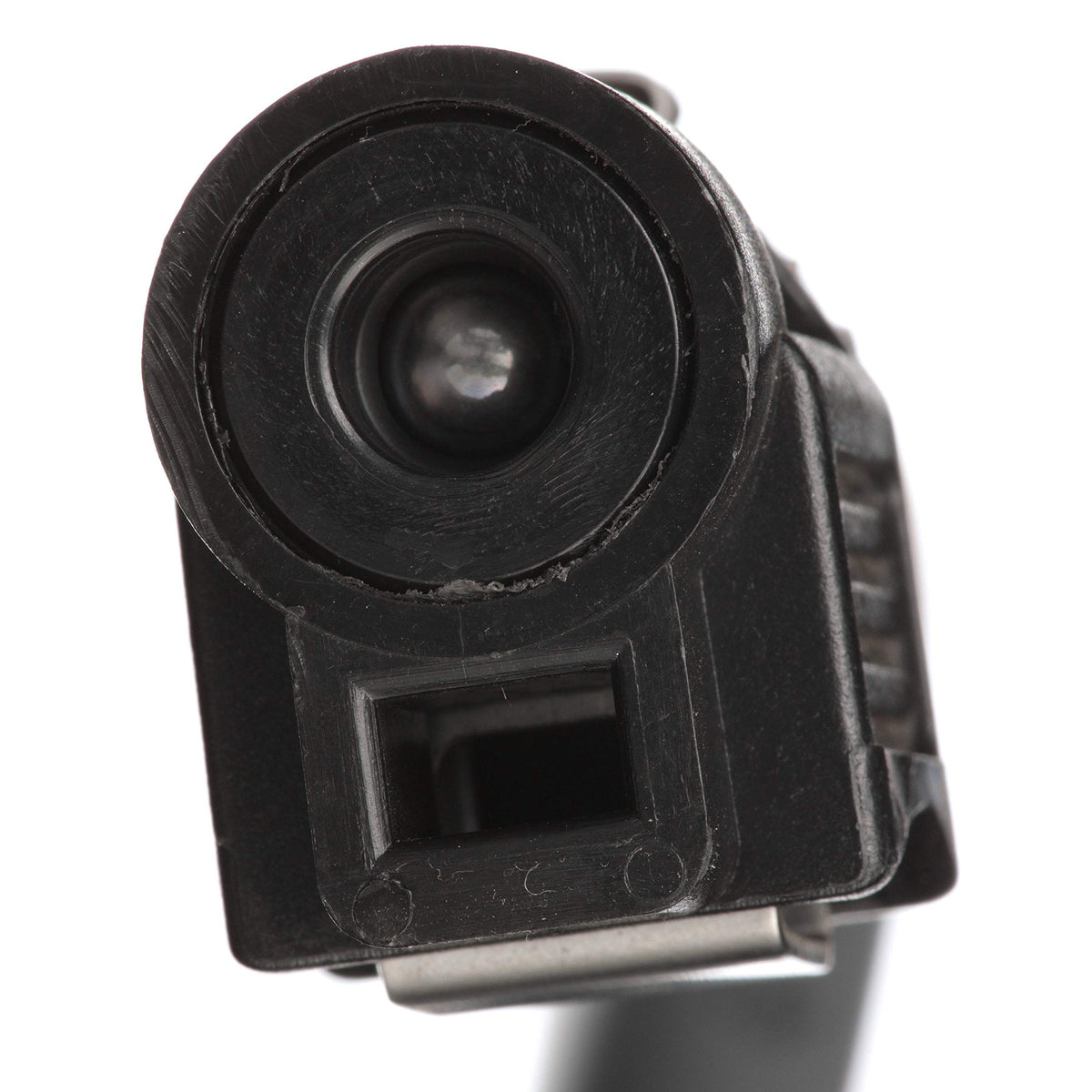 attwood stainless clamp and hose barb close-up resisting corrosion