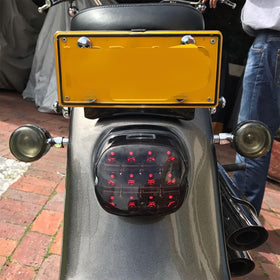 Atubeix tail light beam pattern at night showing wider, brighter illumination