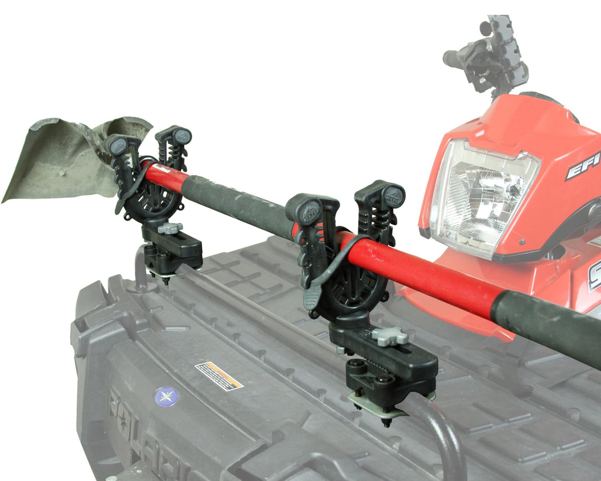ATV TEK FFG1 size comparison on ATV cargo rack showing scale