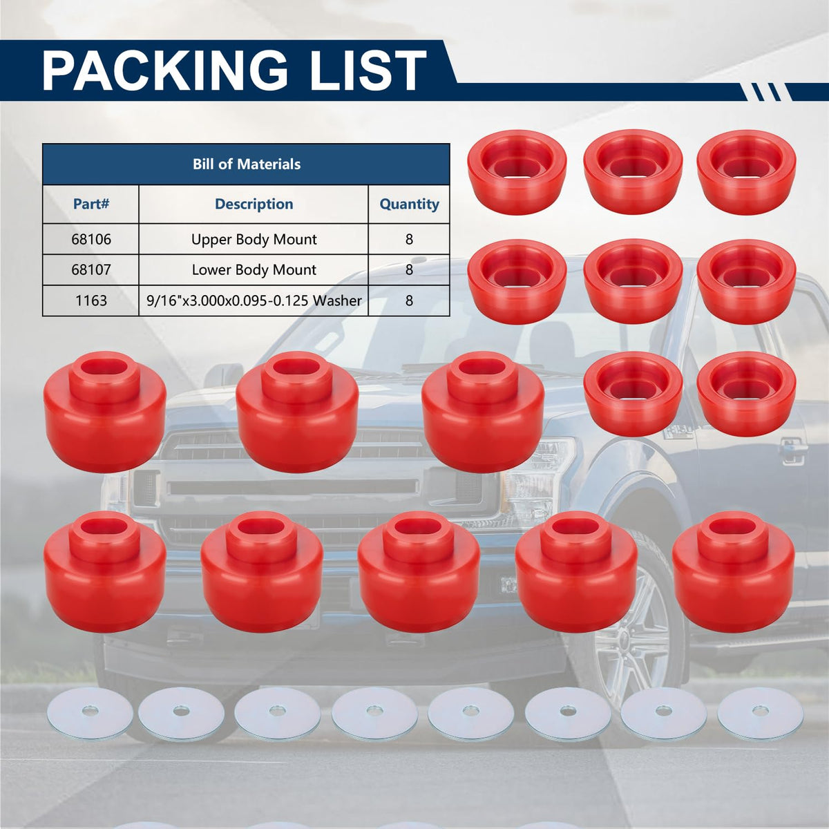 ATZTNUO mount fitted on truck frame reducing vibration and sag