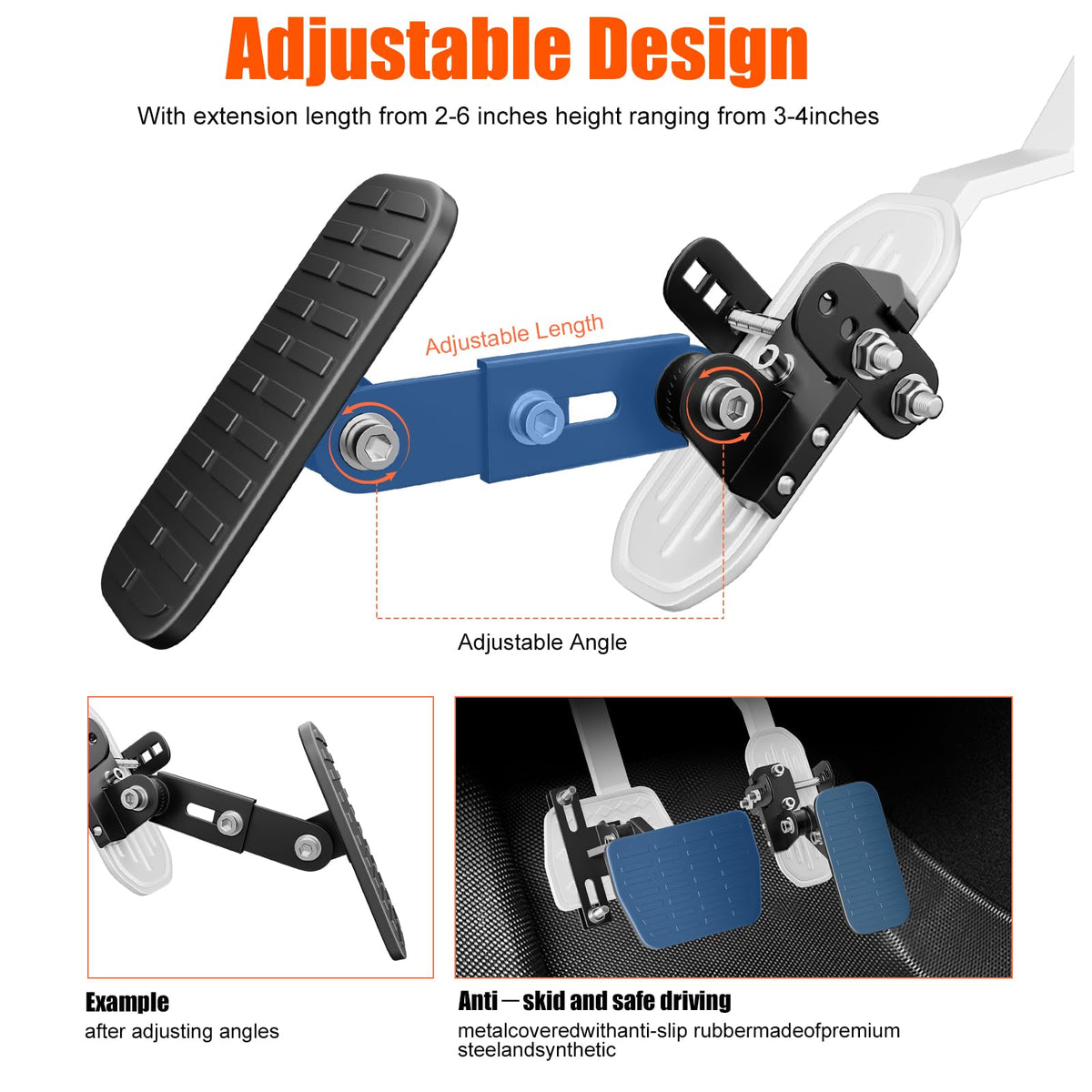 AUATRONNE side profile illustrating adjustable length and angle benefits