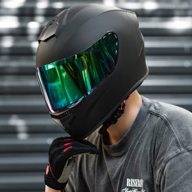 AUBOA MD-813 chin buckle and detachable nose guard demonstrating secure fit and customization