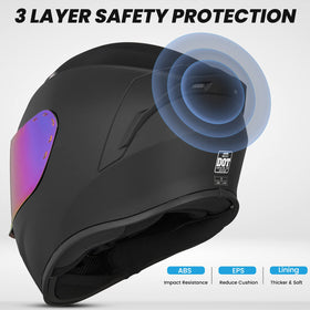 AUBOA MD-813 tinted shield closeup reducing glare and improving daytime visibility