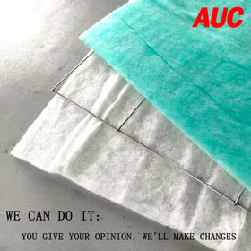 AUC filter in an auto body shop setting reducing overspray mess