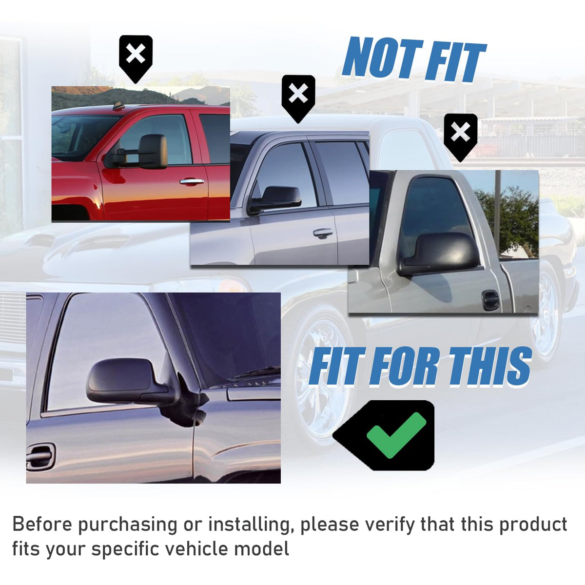 AUCERAMIC chrome mirror covers adhesive tape close-up for secure stick-on bond