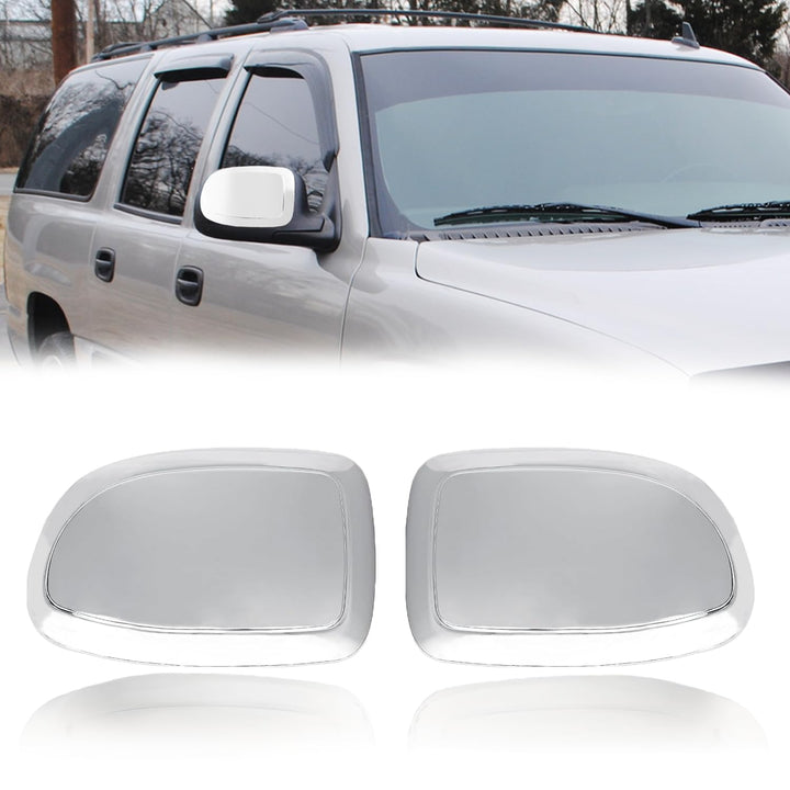 AUCERAMIC chrome mirror covers front view showing sleek shine and upgraded look