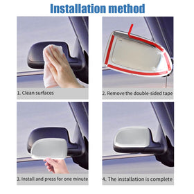 AUCERAMIC chrome mirror covers packaging with two caps included for both sides