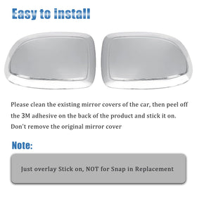 AUCERAMIC chrome mirror covers held in hand showing compact size and easy handling